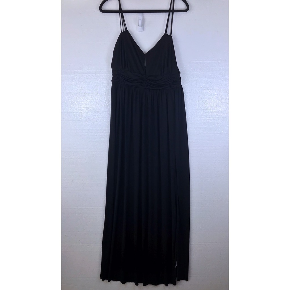 Topshop Sz 12 Black Maxi Side Slit Formal Dress